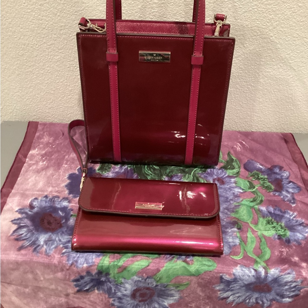 Kate Spade Red Shoulder Bag with Silver Hardware